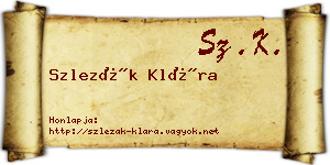 Szlezák Klára névjegykártya