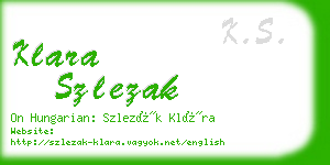 klara szlezak business card